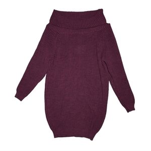 NWT Cosmo Made In Italy Wine Cowl Neck Kint Sweater Dress Size XL ( 20-22)